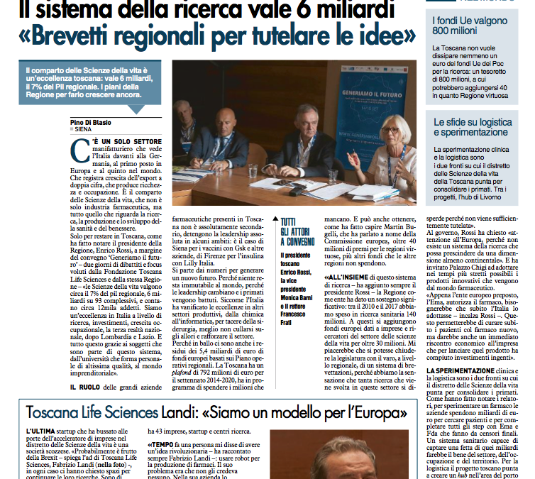 Scienze della vita, l’oro della Toscana